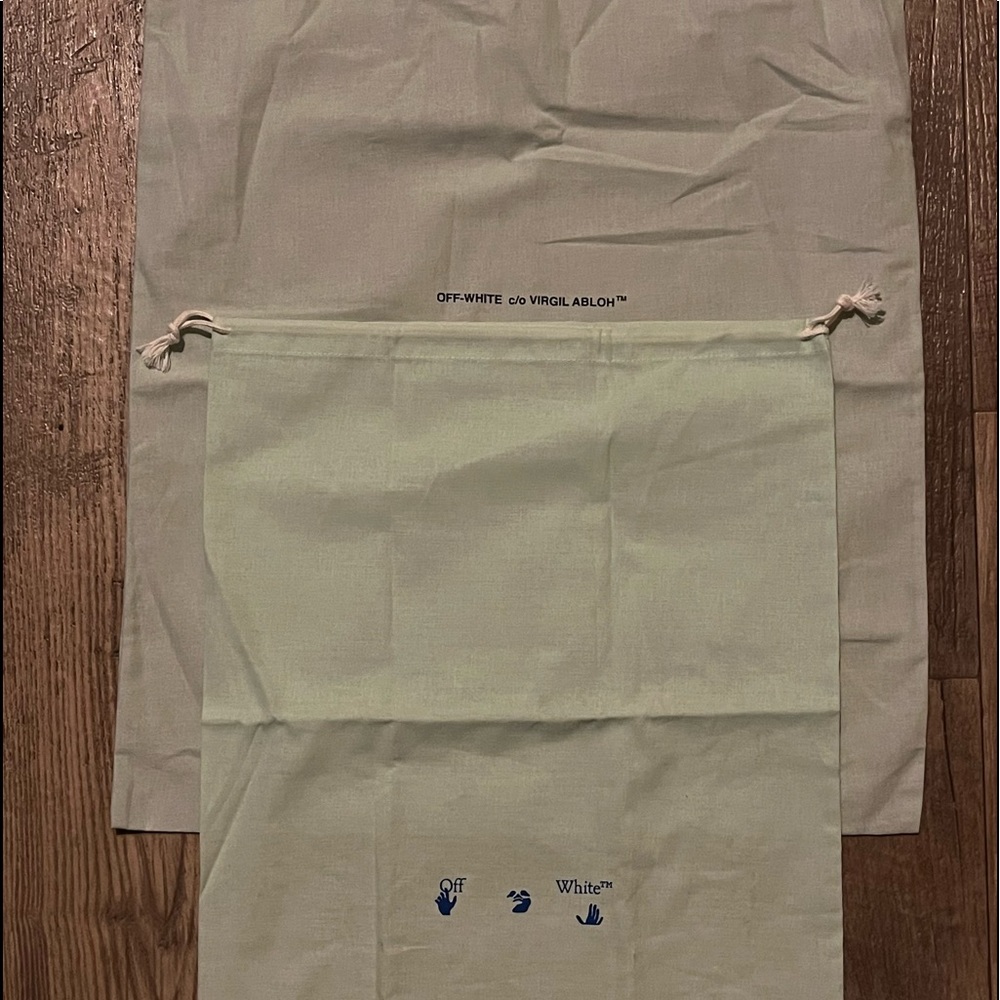 OFF WHITE c/o VIRGIL ABLOH BUNDLE PACK - 2 DUST BAGS with 2 ZIP LOCK POLYBAGS